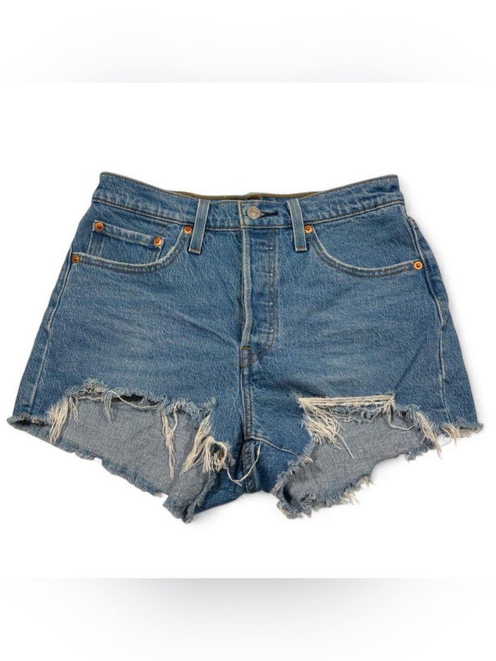 Levi's jeans 501 cut of blue denim 
shorts